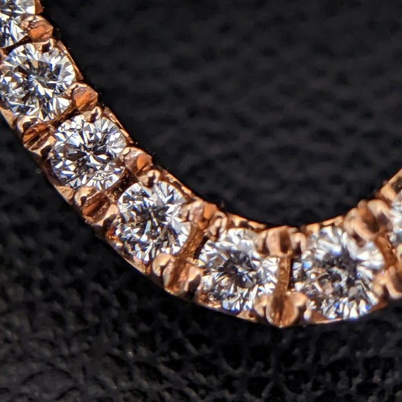 Rose Gold Diamond Hoop Earrings - Picture 4 of 5